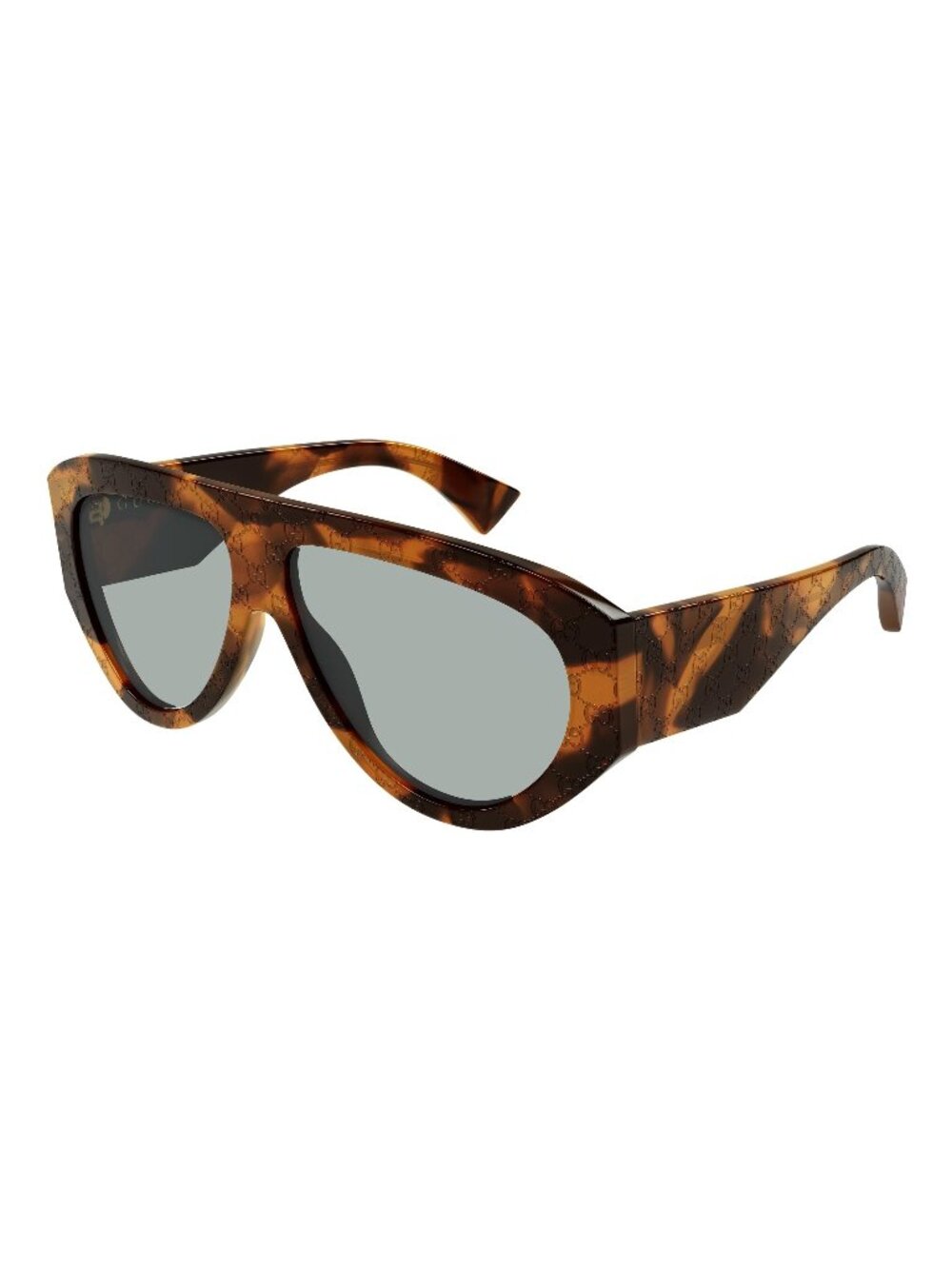 New Gucci Men's Sunglasses Havana Green Lens Acetate Frame GG2128S 003 58